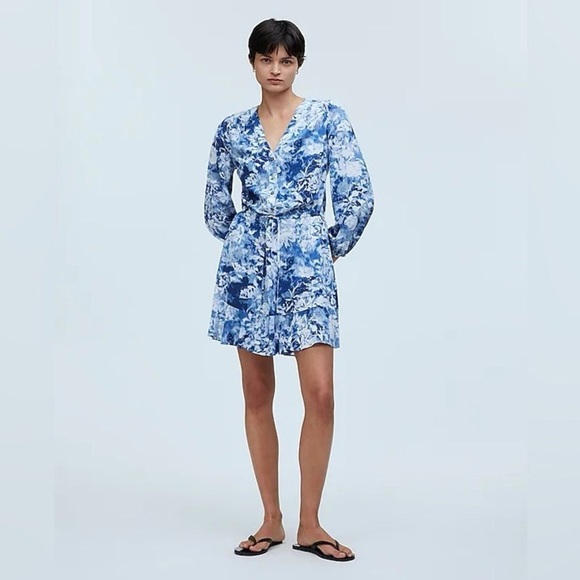 Madewell Blue Floral Women's Dress - Picture 2 of 6